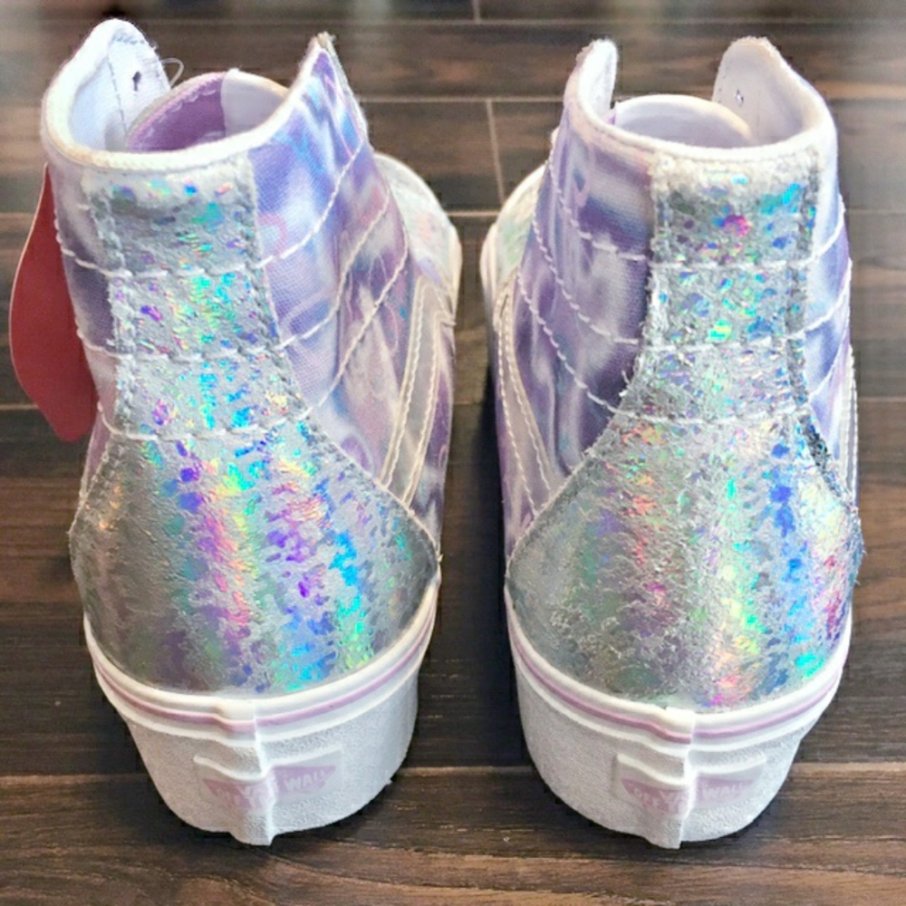 NWT! Vans Sk8-Hi Tapered High Top Shoes / Sneakers BUTTERFLY DREAMS HOLOGRAPHIC - Picture 5 of 12